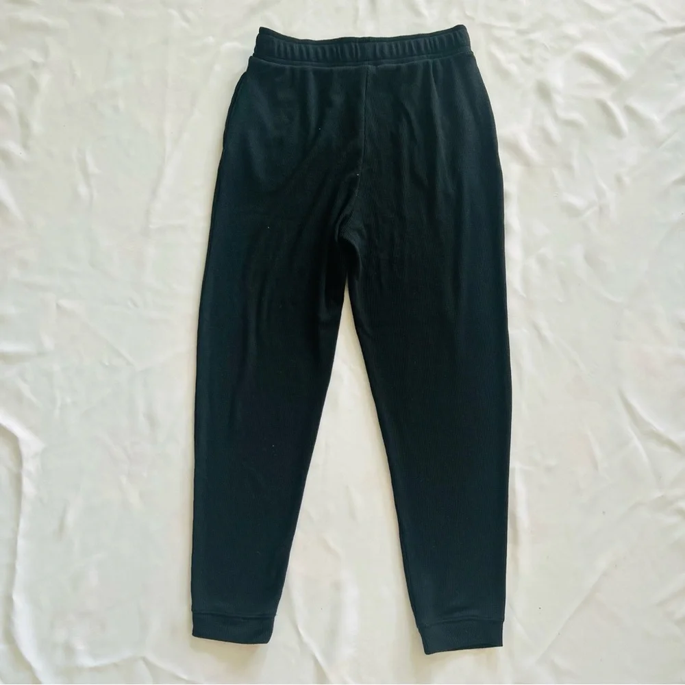 NWOT Victoria’s Secret PINK Medium Black Waffleknit Sleep Pants Pockets Pajamas